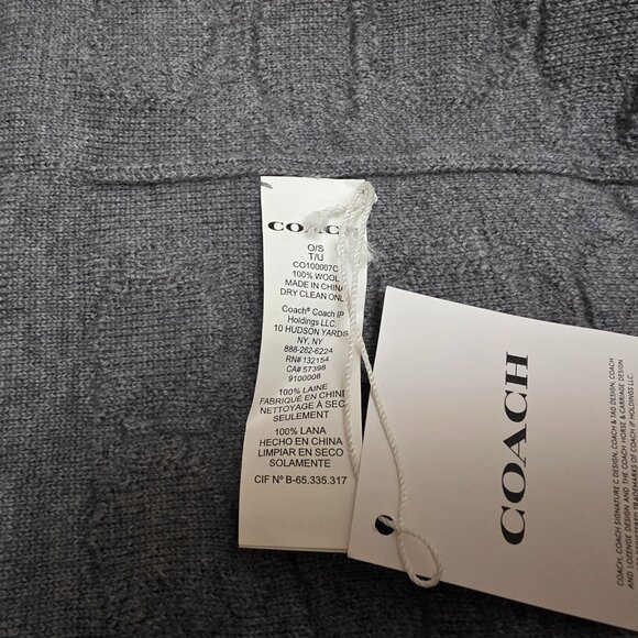 Coach Terry Logo Wool Beanie in Dove Grey main image 10